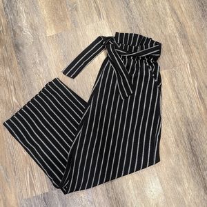 $10 SALE Altar'd State Palazzo Striped Wide Leg Pants size Medium Black White
